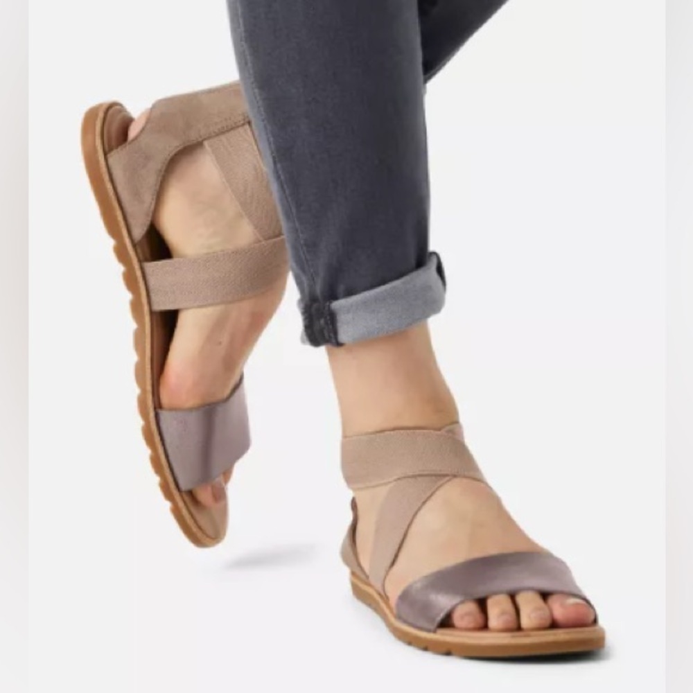 Sorel Ella Metallic Leather Sandals